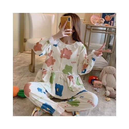 Confinement maternity dress spring summer autumn winter cotton postpartum maternity breastfeeding comfortable breastfeeding suit