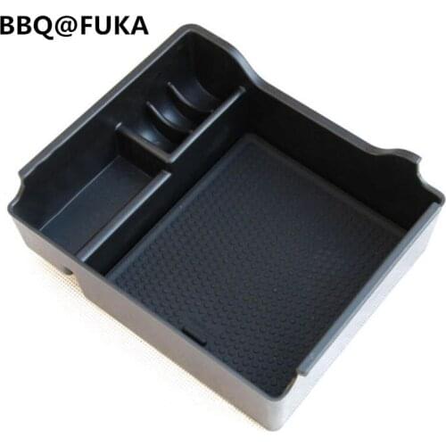 BBQ@FUKA Car Armrest Center Console Utility Secondary Storage Box Tray Pallet Holder Fit For 2012-14 Sentra Pulsar Car-Styling