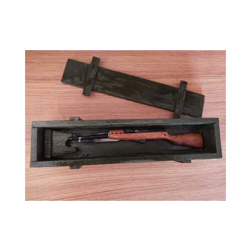 56 type semi-automatic rifle metal solid wood 1:6 handmade, miniature gun model, military enthusiasts collection, collectibles