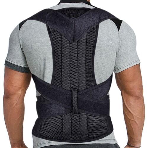 Adjustable Alloy Bar Back Spine Posture Corrector Humpback Pain Relief Back Lumbar Support Brace Shoulder Belt For Men Women