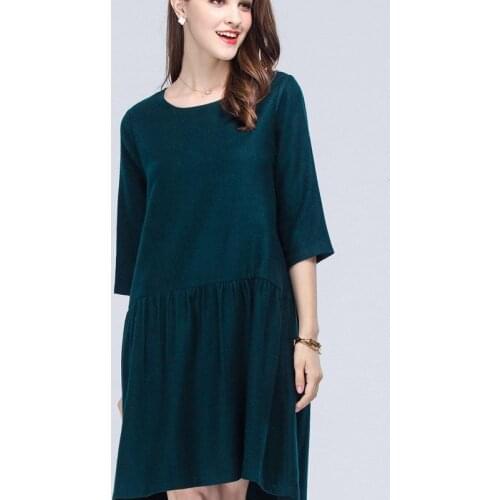 Christmas silk floral dress women s clothes femme summer long sexy retro beach casual loose dresses plus size summer dark green