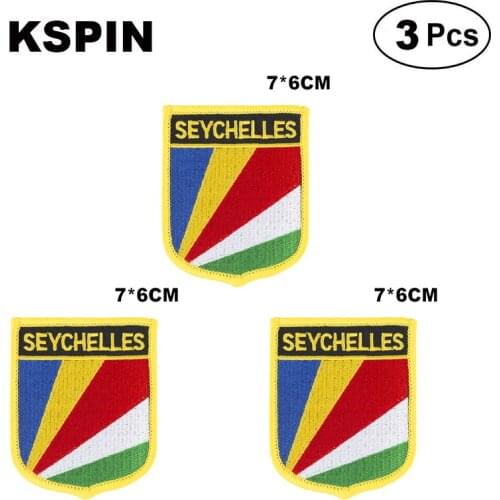 Seychelles Shiled Shape flag patches national flag patches for Cothing DIY Decoration