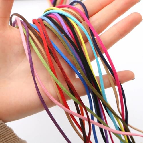 4M Micro-Fiber 3mm Flat Faxu Leather Lace Beading Thread Faux Suede Cord String Velvet Beading DIY Jewelry Findings Supplies