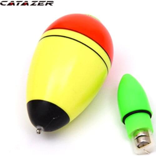 Catazer LED Electronic Light Fishing Float Saltwater Sea Rock Plastic Fishing Floats Luminous Night Fish BuoysTackle Accessories