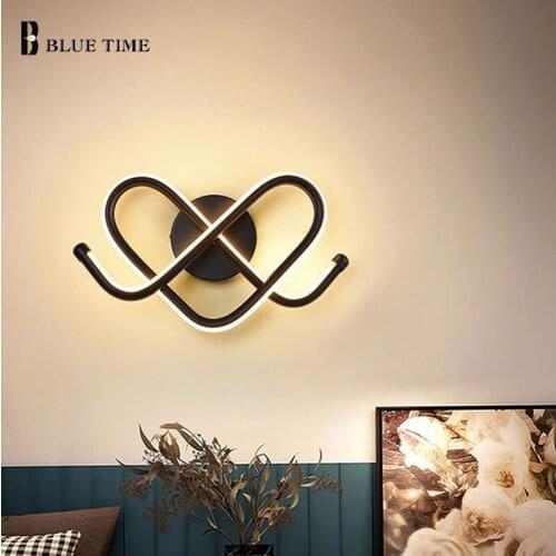 Led Wall Light Modern Small Indoor Home Wall Lamp Bedroom Bedside Living Room Dining Room Decoration Led Lamps Black Frame