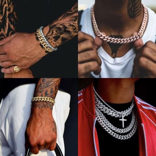 Bling Gift Box 13mm Iced Out Cuban Chain Necklace Wholesale LaVixMia Men Women Hip Hop Jewelry Bracelet Anklet Dropshipping
