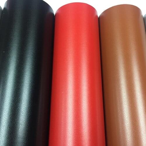 50cm*200cm Black Brown Grey Red Silver Leather Texture PVC Vinyl Car Internal Adhesive Wraps for Dashboard Cabinet Decal Film