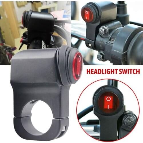 Mayitr 1pc Aluminum Alloy Motorcycle Scooter Handlebar Headlight Switch With Light Waterproof On/Off 12V 16A Parts Accessories