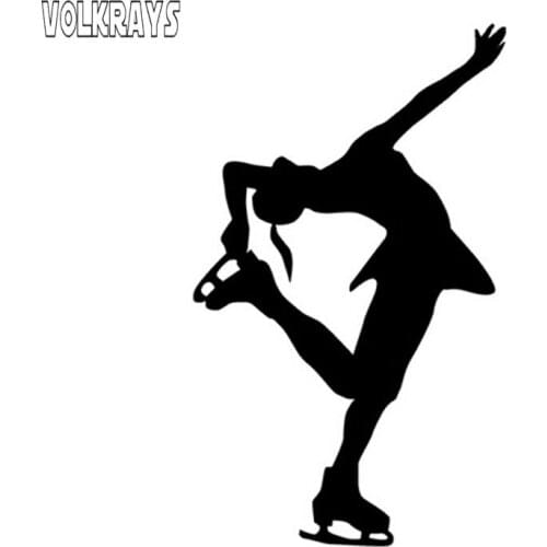 Volkrays Creative Car Sticker Modern Figure Skating Winter Sports Ice Dancing Posture Accessories Sunscreen Vinyl Decal,14cm*8cm
