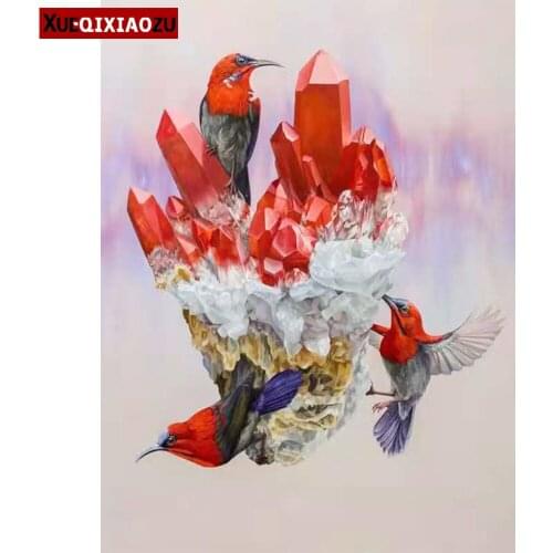 Diy Hummingbird Gem diamond embroidery paintings Full Round Crafts Mosaic Set Home Decoration Gift Promotion 2021 New Arrivals