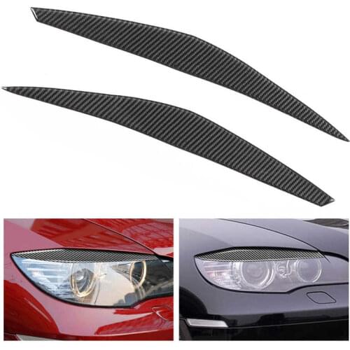 1 Pair Headlight Eyebrow Carbon Fiber Decal Car Modification Fit for X6 E71 X6M E72 2008 2009 2010 2011 2012 2013 2014 Car style
