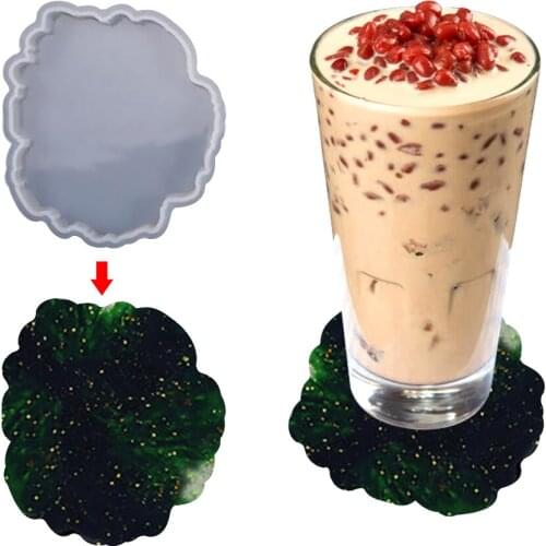 1pc Cup Mat Pad Coaster Crystal Coaster Resin Casting Mold Silicone Making Epoxy Mould Tool Craft Cup Pad Slip Insulation Pad
