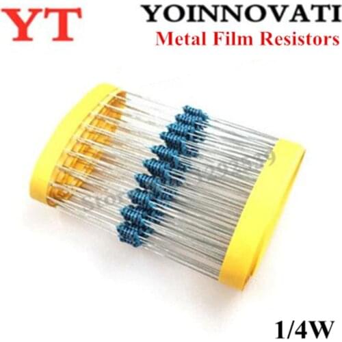 100pcs/lot 1/4W 10K 10Kohm +/-1% 0.25w Metal Film Resistors
