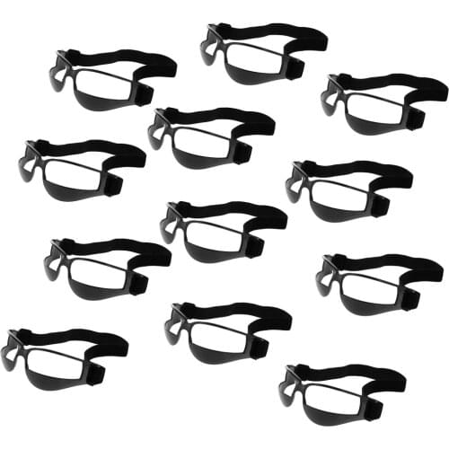 12 Pack Anti Down Basketball Glasses Frame Dribble Goggles Sports Eyewear Training Aid, Black