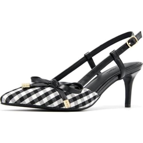 2020 Top seller - Women sandals PU Buckle Strap 6CM Thin High Heels Pointed Toe Butterfly-knot sandal women shoes size 35-42