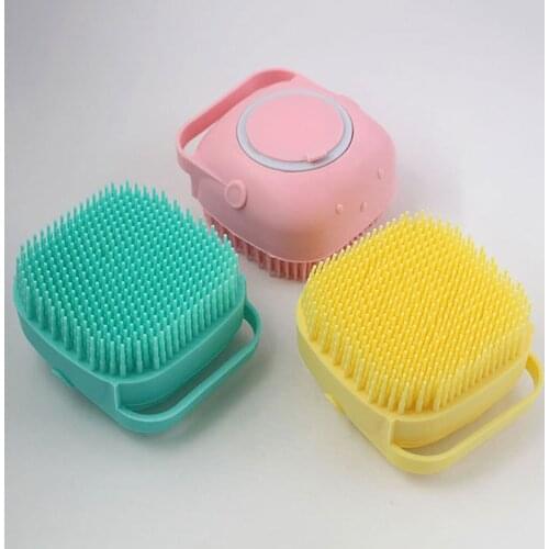 2021 Pet Silicone Bath Massage Soft Hair Brush Dog Bath brush comb brush dog cat bath dog cleaning tool pet supplies