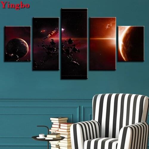 5 Pieces DIY Diamond Painting Full Square Diamond Embroidery Universe Planet Scenery Cross Stitch Rhinestones Diamond Mosaic Kit