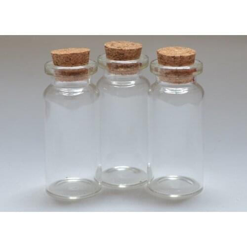 5pcs 10ml Wishing Glass Bottle with Cork Stopper Empty 10CC Clear Glass Vials Display Bottle Free Shipping