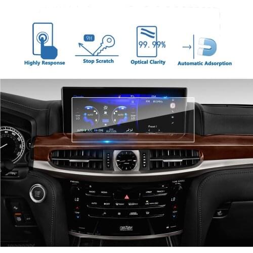 LFOTPP For LX570 12.3 Inch 2017 2018 Car Navigation Display Tempered Glass Screen Protector Auto Interior Protective Sticker