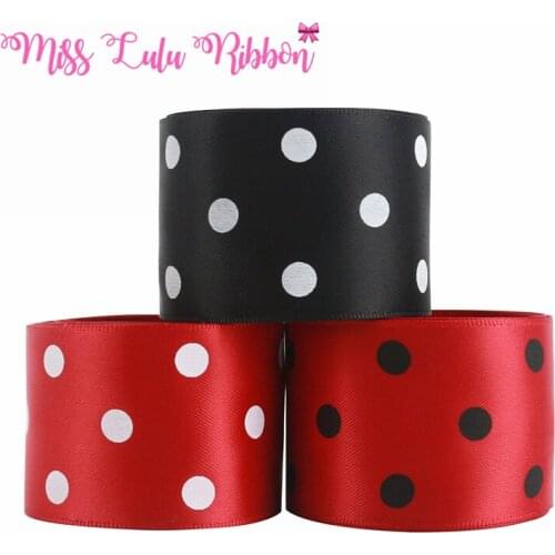 Free Shipping 50 Yards 16MM-75MM Grosgrain Ribbon /Elastic Band With Dots For Handmade Bow/Party Decoration