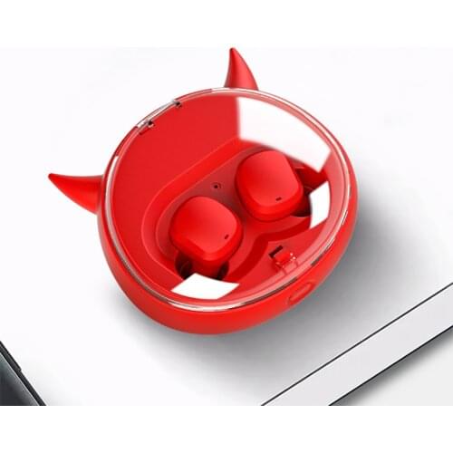Wireless Bluetooth Earphone Headset Two Ears Lovely Red Girl Mini Headsets In Ear Headset Earphone
