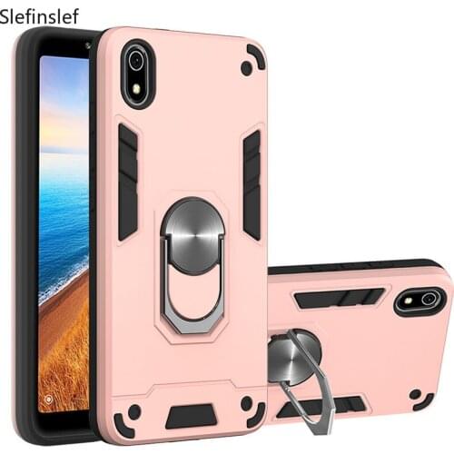 Armor Metal Car Ring Holder Case For Xiaomi Redmi 6/Redmi 6A/Redmi 7/Redmi 7A//Redmi Y3 Magnetic Bumper Soft Phone Back Cover