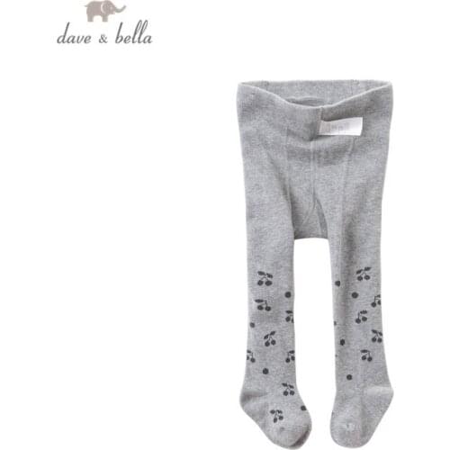 DBJ14546-3 dave bella autumn infant baby girls lolita cherry print leggings children fashion leggings