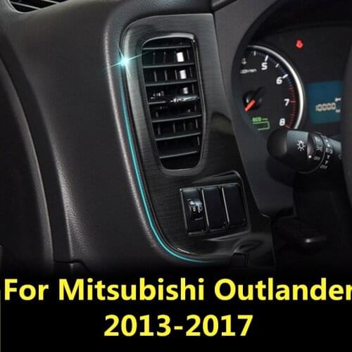 For Mitsubishi Outlander 2013-2017 ABS Chrome Navigation Box Frame Button adjustment box Interior decoration Auto Accessories