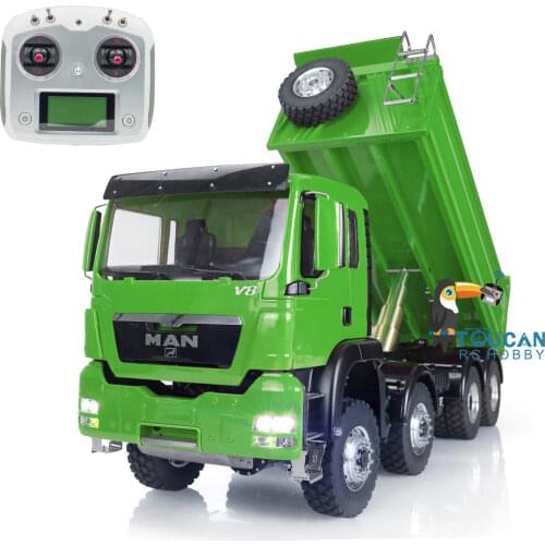 LESU 1/14 Scale MAN 8*8 Hydraulic RC Dumper Truck Painted Green Model With Sound Motor ESC Servo Radio Control THZH0351-SMT2