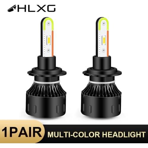 HLXG Multi color car headlight luces h4 led h7 led bulb lamp lampada h4 led h11 12000LM H8 H9 9005 9006 HB4 HB3 Bulb Accessories