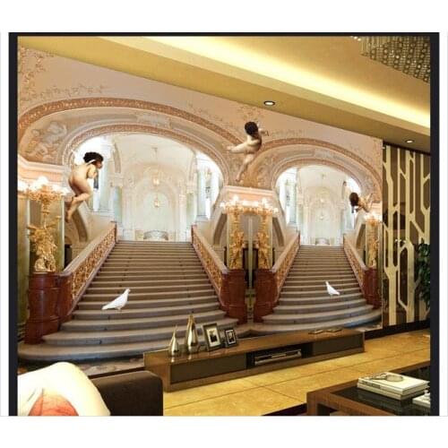 Customized 3d photo wallpaper 3d TV wallpaper murals Palace 3 d angel heaven setting wall stairs living room wallpaper decration