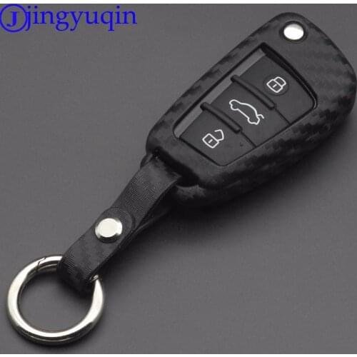Jingyuqin 3 Buttons Carbon Fiber Patten Foding Flid Key Cover Case For Audi S Line A1 A2 A3 TT Q3 R8 S6 S7 SQ5 RS5