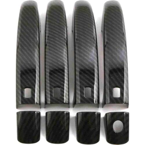 Carbon Look Chrome For Audi A4 B8 Q3 Q5 Door Handle Bowl Cover Stickers Trim 2008 2009 2010 2011 2012 2013 2014 2015 2016 2017