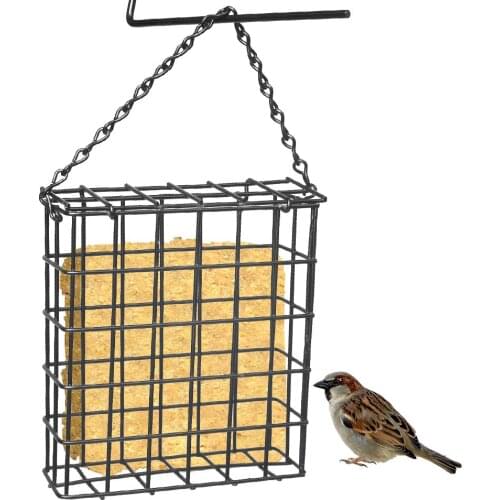 Bird Feeder Green Cube Cage Food Container Outdoor Wild Birds Parrot Feeding Hanging Tree Portable Fruit Vegetable Park Garden