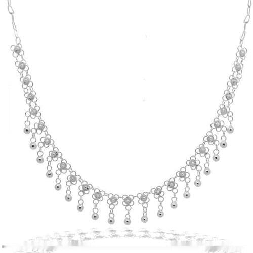 Midyat Silver Coriander Single Row Lady Necklace