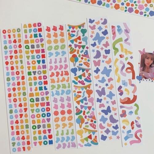 Cute Creative Colorful Ribbon stickers DIY scrapbooking journal diary happy plan mobile phone gift decoration stickers