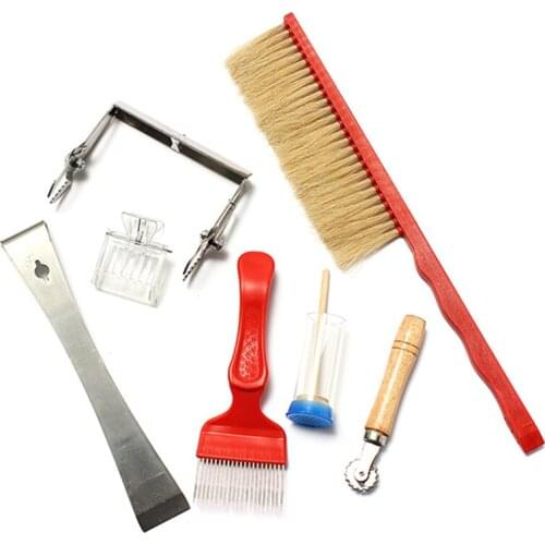7pcs/set Beekeeping Tools Kit Set Bee Hive Box Chisel Frame Grip Queen Catcher Marker Bee Brush Apiculture Honey Tools