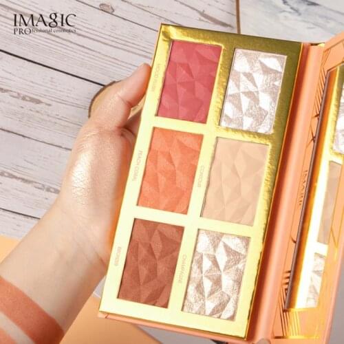 New 6-Color Hybrid Highlight Blush Palette Rouge Makeup Blush Palette Blush Contour Shadow Facial Cosmetics TSLM1