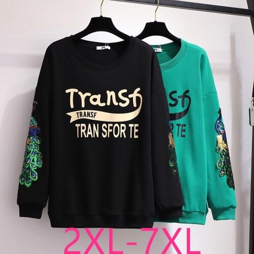 New spring autumn plus size tops for women large pullover long sleeve loose casual cotton letter O neck T-shirt 4XL 5XL 6XL 7XL