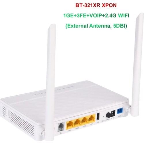 Optic Fiber Gepon Router Triple Play 1GE+3FE+VOIP+2.4G WIFI External Antenna Gpon Epon Option Modem ONU OLT ONT Equipment