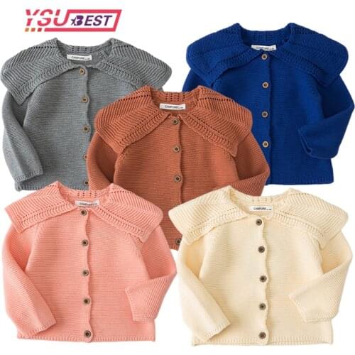 Autumn Winter Girl Knitting Kids Baby Newborn Cardigan Coat Girls Sweaters Cotton Baby Boys Jacket Sweaters Childrens Clothing