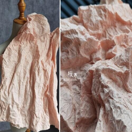 Pink Pleated Paper Fabric Single Layer DIY Patches Decor Modeling Design Graduation Project Creative Designer Fabric