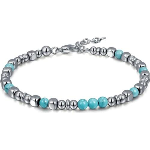 Runda 2020 High Quality Lucky Handmade Natural Bead Bracelet for Men and Women with Stainless Steel Jewels Couple Gift