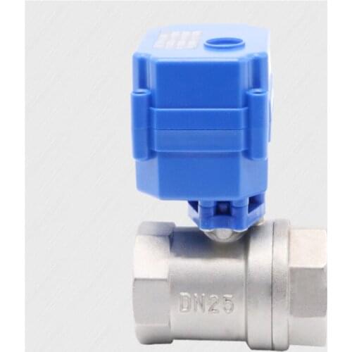 I inch DN25 stainless steel motorized ball valve DC5V 12V 24V AC220V electric water valve 1" CR01 CR02 CR03 CR04 CR05