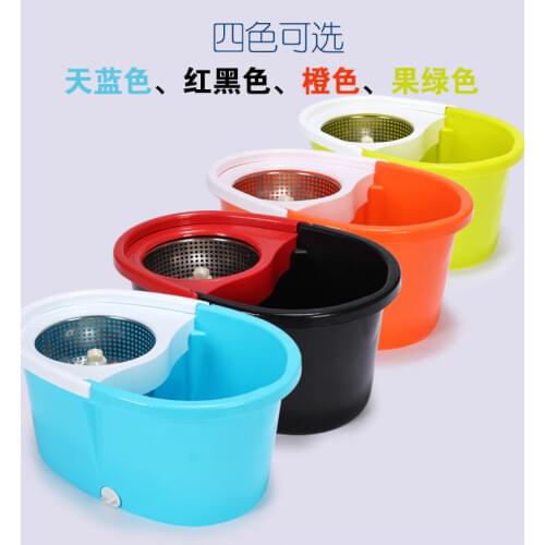 High quality Dual-drive Rotating Mop bucket Magic mops Household Cleaning Tools with Metal tray & 7 mop heads