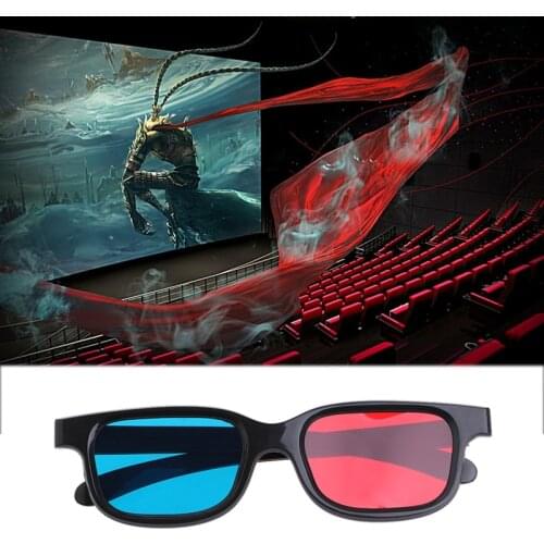 Universal Black Frame Red Blue Cyan Anaglyph 3D Glasses 0.2mm For Movie Game DVD