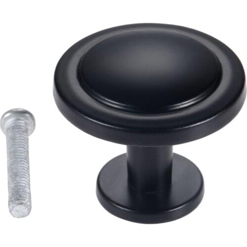 1Pc Black Round Handle Zinc Alloy Mini Round Knob 31mmx27mm Drawer Cabinet Cupboard Vintage Furniture Handle
