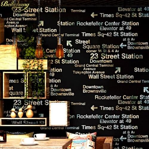 Beibehang English alphabet retro nostalgic 3d stereo personality fashion bedroom cafe restaurant wallpaper papel de parede