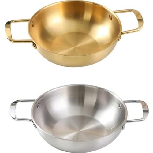 60%HOTNoodle Pan Convenient Double Handle Design Stainless Steel Frosted Thick Ramen Pan for Kitchen