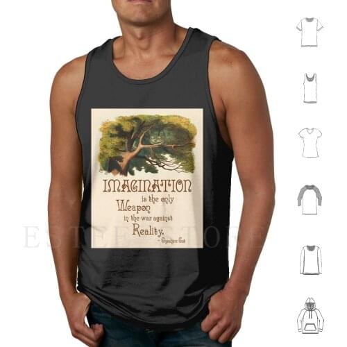 Alice In Quote-We'Re All Mad Here-Quote-0245 Tank Tops Vest Cotton Digital Book Book Quote Mothers Day Books Lewis Carroll